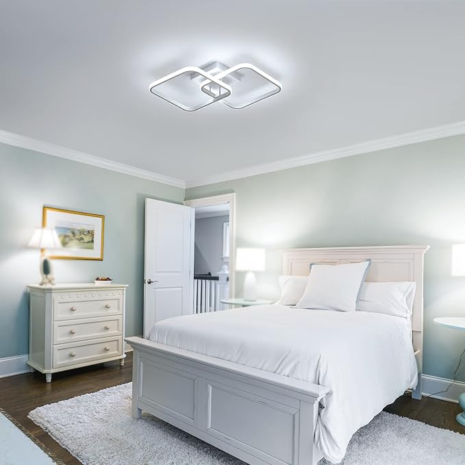 DELIPOP 23 Inch Modern LED Ceiling Light, 42W 6500K Flush Mount Ceiling Light, Acrylic Ceiling Lamp for Hallway, Living Room, Dining Room, Kitchen, Bedroom