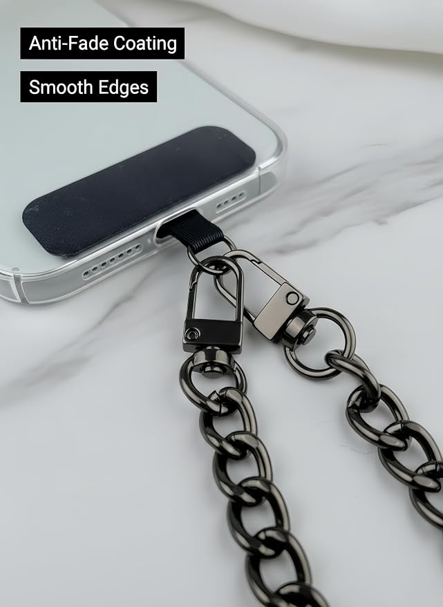 Metal Phone Wrist Lanyard Lightweight Aluminum Cellphone Strap Wristlet Classic Metal Phone Chain for Women and Men