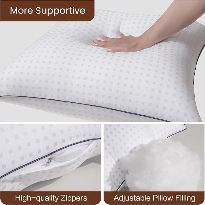 28"x28" Pillow Inserts Set of 2 with 100% Cotton Cover Decorative Square Throw 28 Pillows for Couch, Sofa and Bed - White (2, 28x28)