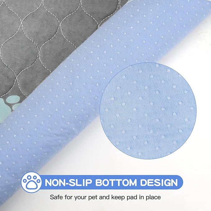Aitmexcn Washable Puppy Dog Pee Pad, 2PCS 100% Waterproof Whelping Training Mat for Puppy/Senior Dog, Fast Drying Reusable Puppy Pads for Indoor, Outdoor and Car Travel- 36x41'' Llight Gray