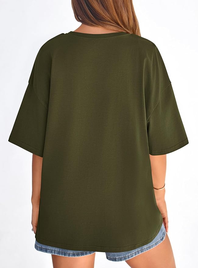 PRETTYGARDEN Womens 2026 Spring Going Out Tops Casual Short Sleeve Crewneck Loose Fit Basic Oversized T Shirts Summer Outfits