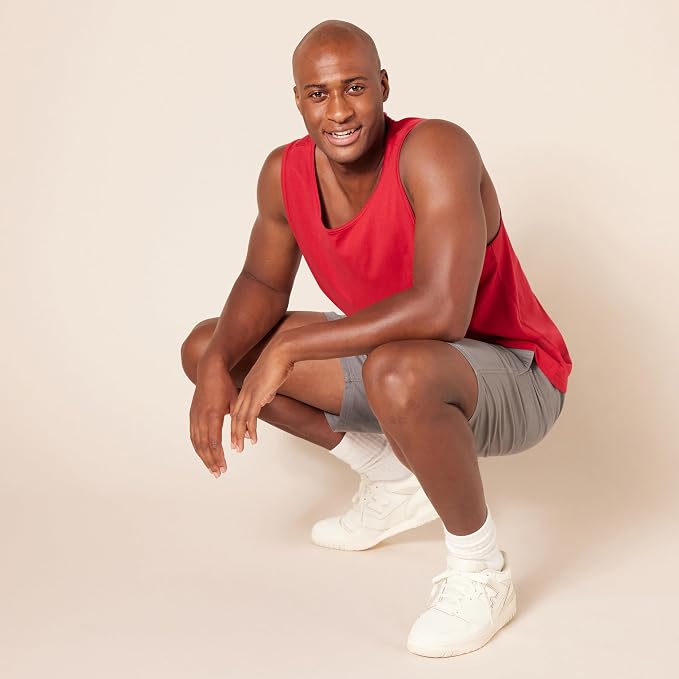 Amazon Essentials Men's Active Quick Dry Tech Stretch Moisture Wicking Lightweight Gym Tank Top