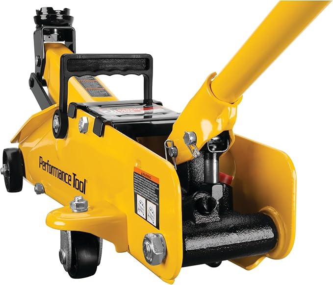 Performance Tool W1640 2-1/2 Ton Garage Jack, (5,000 lbs.) 5-15.5-Inch Lift, Swivel Casters, For Cars/Trucks