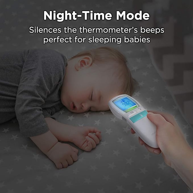Motorola Care 3-in-1 Non-Contact Baby Forehead Thermometer - Body, Food or Liquid Temperature, Handheld Clinical Device for Kids, Adults - No Touch, Quick & Accurate Reader-Large Display, White