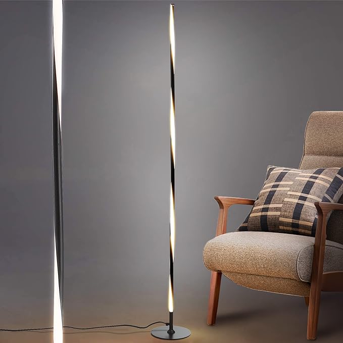 Eyely EYL7006C Levi 63.75" LED Integrated Floor Lamp for Reading Room, Living Room, Office, Bedroom, Modern, Contemporary, Black