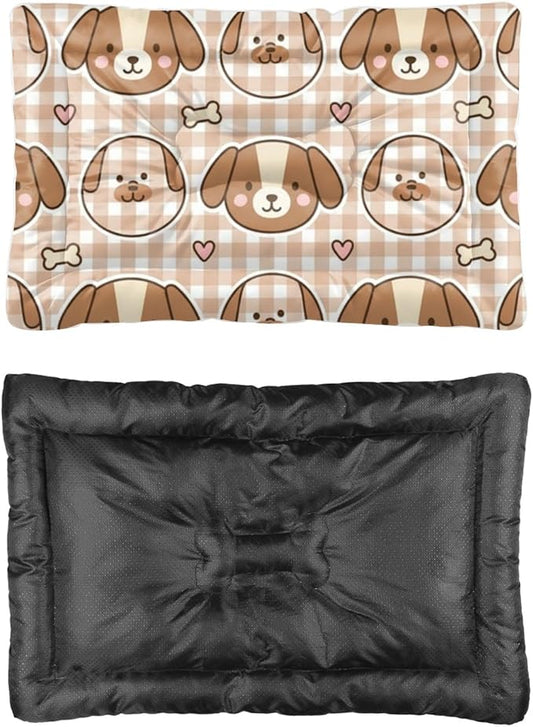 Breathable Cat Beds with Anti-Slip Bottom, Cute Dogs Puppy Supplies Kennel Pad Dog Beds& Furniture Cozy Mat for Under Dog Crate for Indoor& Outdoor Sofa Cars, Machine Washable 24 X 18 Inch