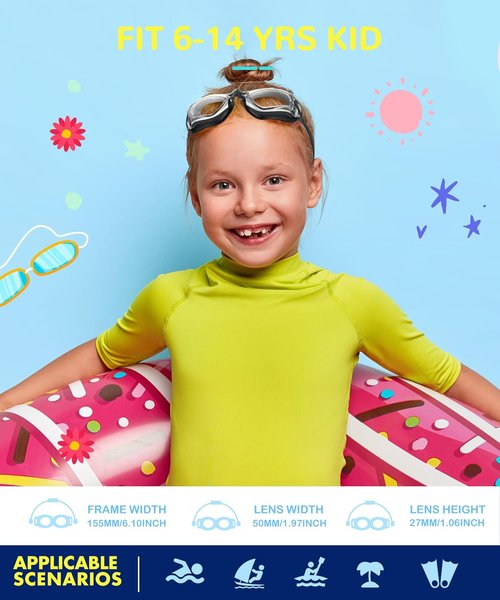NSSIW Kids Swimming Goggles - Anti-Fog, Leak-Proof Design | 3-Pack for Ages 4-16, Boys & Girls
