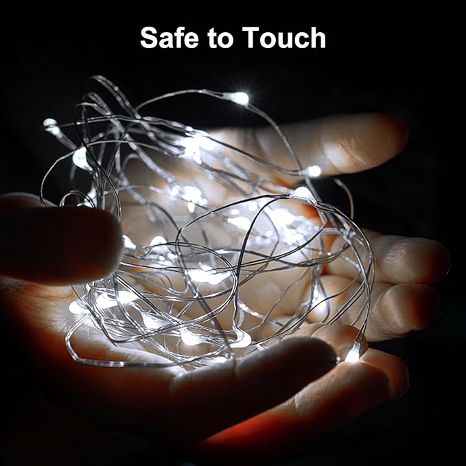 ZGWJ Fairy Lights Battery Operated, 8 Pack White Mini String Lights 20 LED 7FT Waterproof for Bedroom Decor, Easter, Halloween, Christmas, Party Indoor and Outdoor Decoration