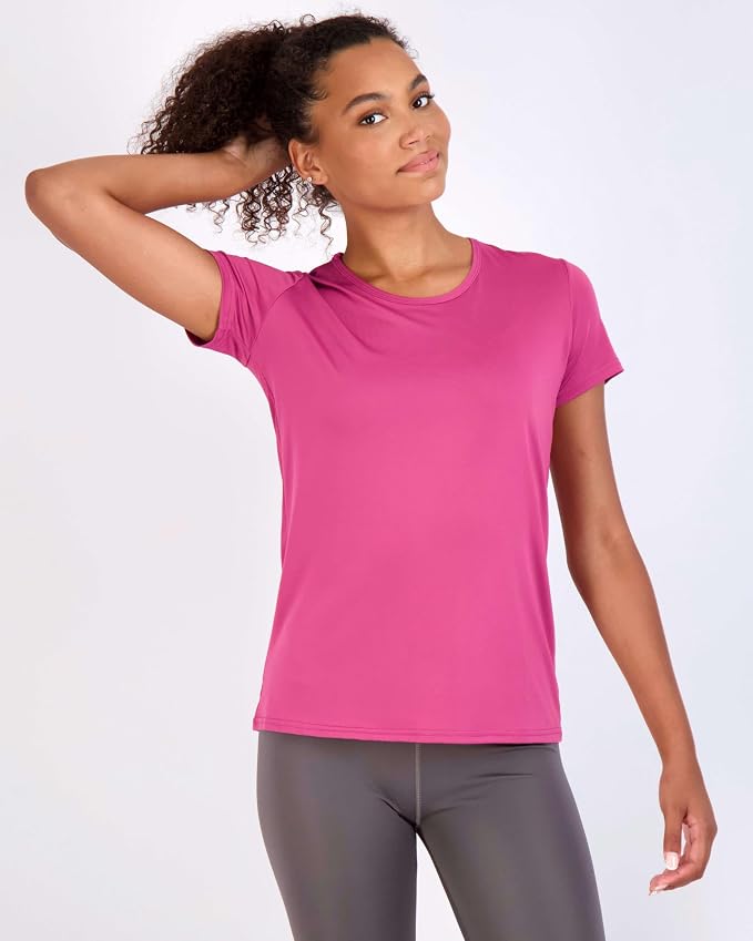5 Pack Women's Dry Fit Short Sleeve Athletic Gym Workout Running Tops | Available in Plus Size, Exercise, Sports, Fitness, Quick Dry, Cooling, Moisture Wicking, Loose Basic Tees, Yoga, Pilates
