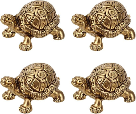 4pcs Mini Turtle Shape Copper Bath Disk Ornaments Decorations, Copper Bird Bath Purification Disc Decorative Birdbath Cleaner Universal Fit Outdoor Outside Birdbaths & Bowl Decor