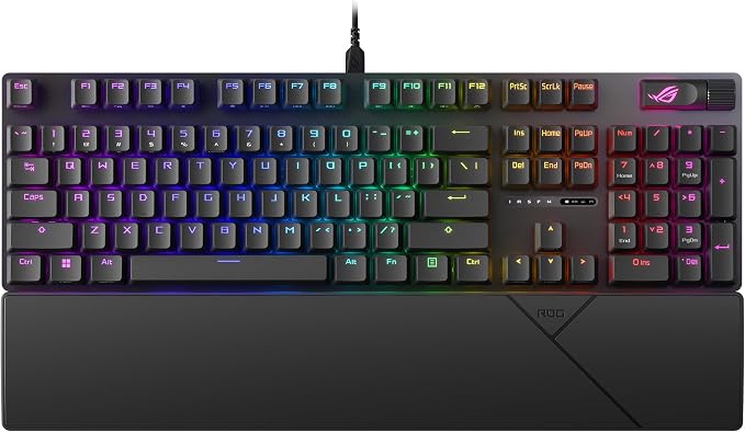 ASUS ROG Strix Scope II X Wired USB Mechanical Gaming Keyboard – 100% Full-Size, Hot Swappable Pre-lubed ROG NX Snow V2 Linear Switches, PBT Keycaps, RGB, PC/Mac Support - Black