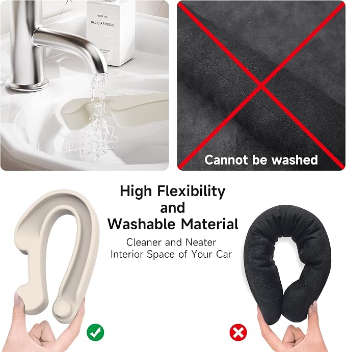 Givifive Car Seat Gap Filler Set of 2, 3IN1 Seat Side Gap Filler Plug with Storage Slot & Hook Function, Soft Foam Universal Fit Car SUV Truck Fill Gap Between Seats Console Organizer���Narrow Ivory���