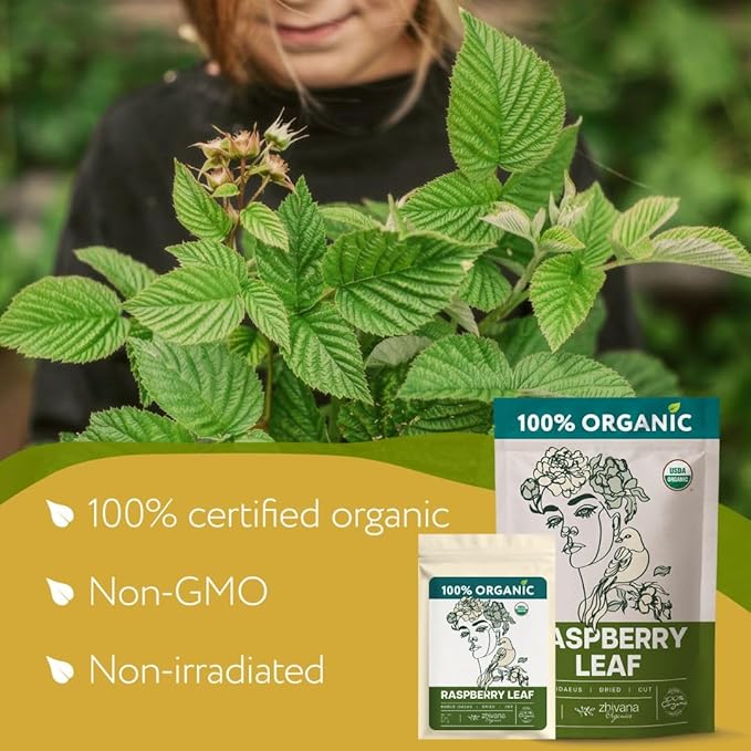 Organic Raspberry Leaf Tea (PACK of 3) - Red Raspberry Leaves for PMS Symptoms, Hormone Balance, Menstural Cramps - Womens Health Support