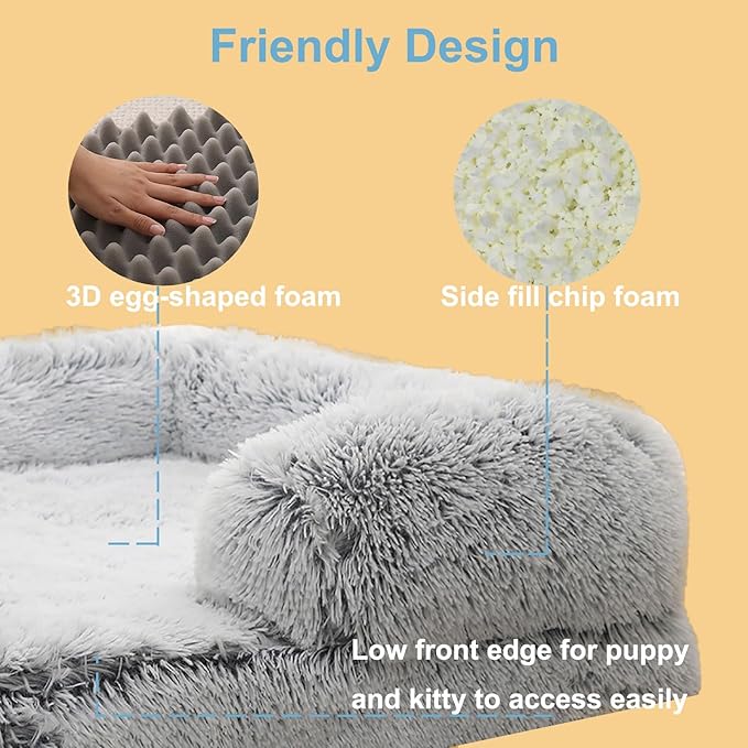 Dog Beds Large Sized dog Orthopedic, Sofa Dog Bed with Waterproof Lining and Nonskid Bottom, Rectangle Washable Dog Bed for Medium Small Dogs and Cats Comfortable ( Color : Red1 , Size : 43 x 27" )
