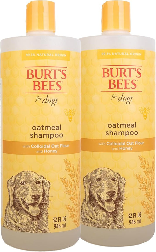 Burt’s Bees for Pets Oatmeal Dog Shampoo with Honey, Soothing Dog Shampoo for Itchy and Sensitive Skin, pH Balanced Formula that Gently Cleans and Moisturizes Dog Coats, 32 Fl Oz - 2 Pack