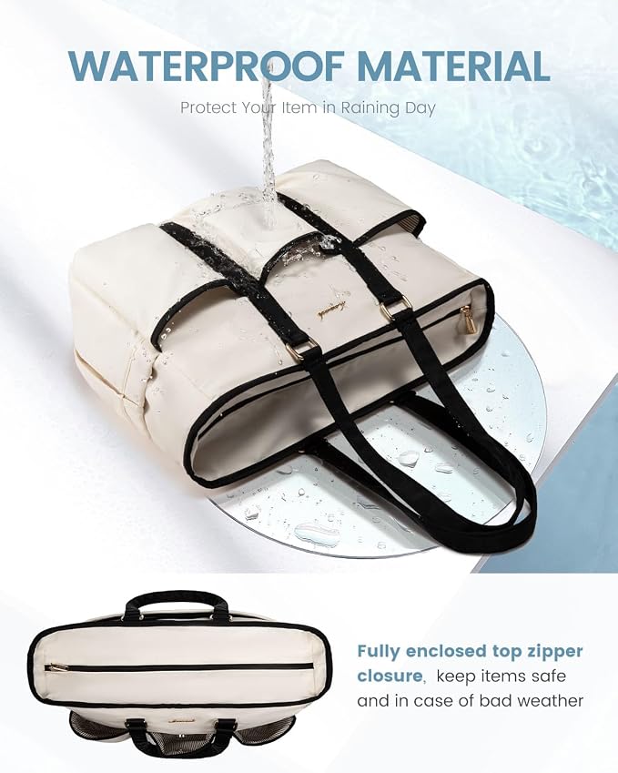 LOVEVOOK Work Tote Bag for Women, 15.6 inch Laptop Bag for Women, Teacher Tote Bag Nurse Bag, Utility Tote For Work/Travel/College/Daily, Professional Computer Purse Large Handbag With Multi Pocket