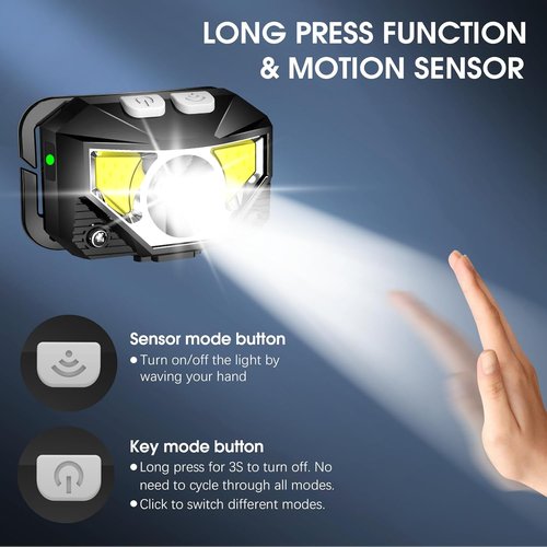 LHKNL Rechargeable Headlamp - 2 Pack in Black & Pink | Bright, Long-Lasting Light