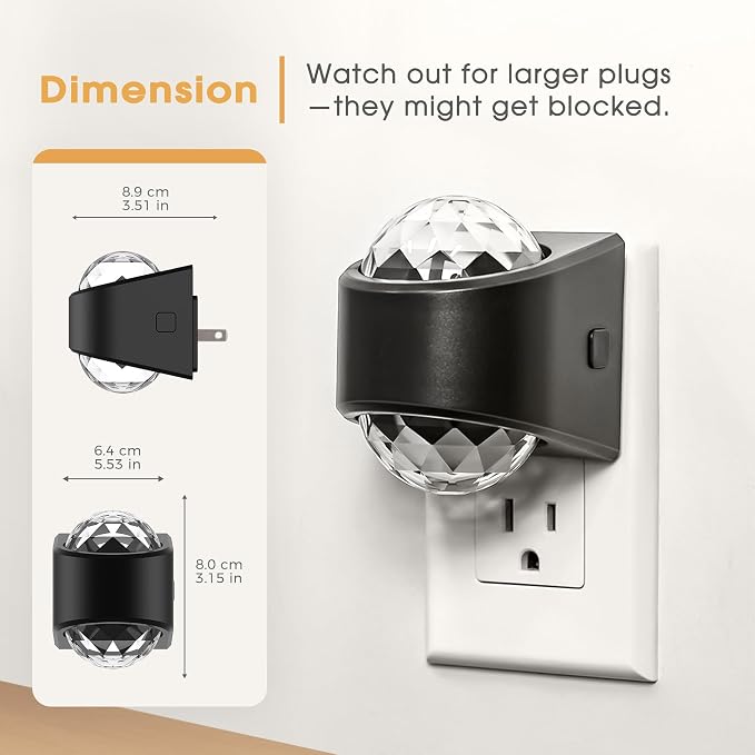 Night Light,Night Lights Plug into Wall,LED Projector Night Light | Soft White for Bedroom, Dimmable Brightness Dusk to Dawn Nightlight for Kids, Nursery, Bathroom, Home Decor, Gaming Room
