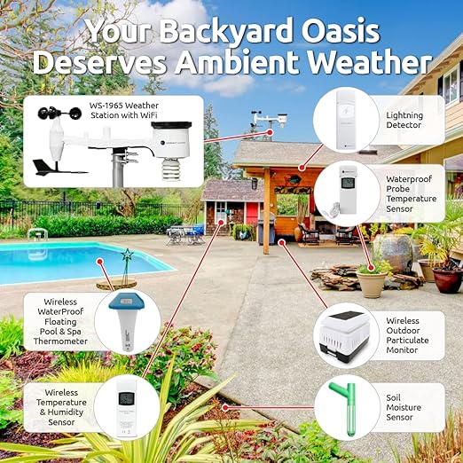 Ambient Weather WS-1965 WiFi Weather Station w/Remote Monitoring and Ambient Weather Network Access