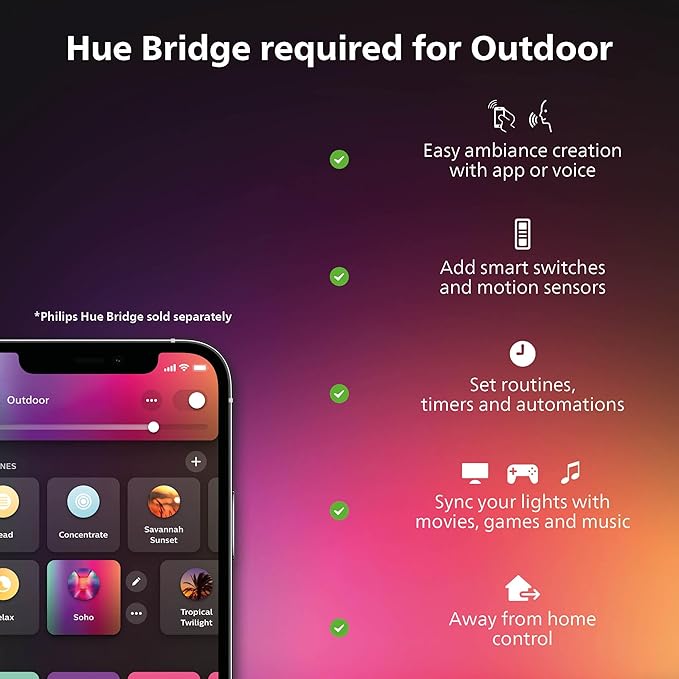 Philips Hue Calla Large Outdoor Pedestal Light (Low-Volt), (4.1 x 15.8 in) White & Color Pathway Light, Voice Control with Alexa, Apple Home & Google Assistant, Bridge Required