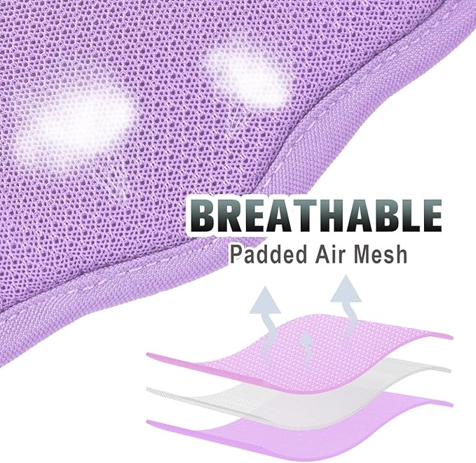 BARKBAY No Pull Dog Harness Large Reflective Dog Harness with Front Clip and Easy Control Handle for Walking Training Running with ID tag Pocket(Lavender Sky,M)