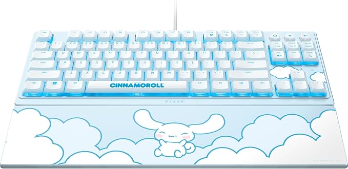 Razer Ornata V3 TKL Gaming Keyboard, Low-Profile Keys, Cinnamoroll Edition | Mecha-Membrane Switches, UV-Coated Keycaps, Backlit Media Keys, 8-Zone RGB Lighting, Magnetic Wrist Wrest