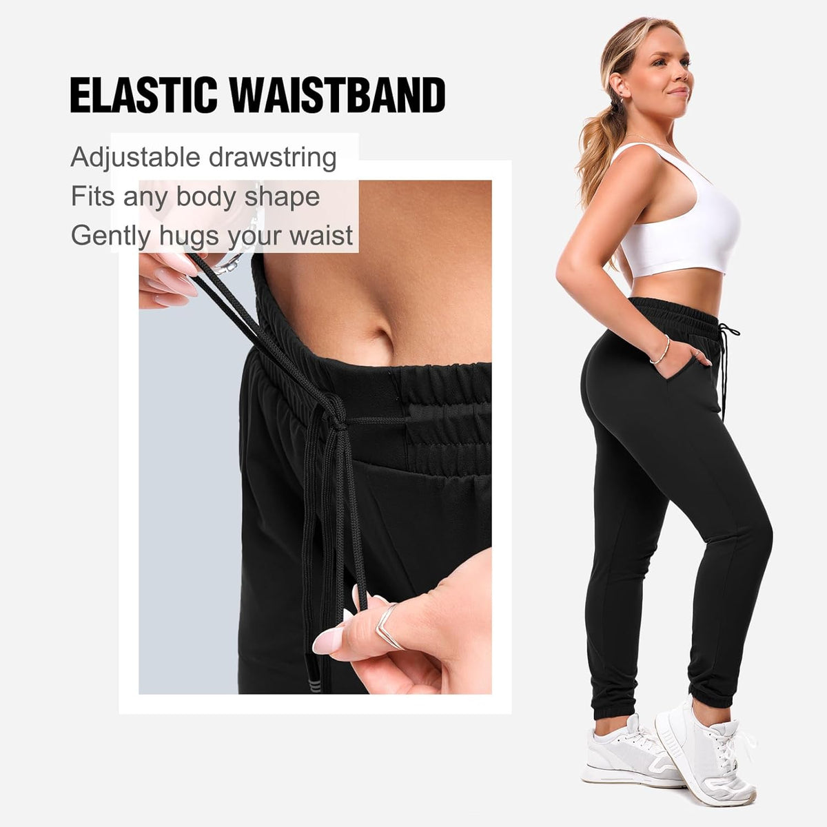 SINOPHANT Women's Joggers - Comfortable Drawstring Sweatpants with Pockets for Gym & Yoga