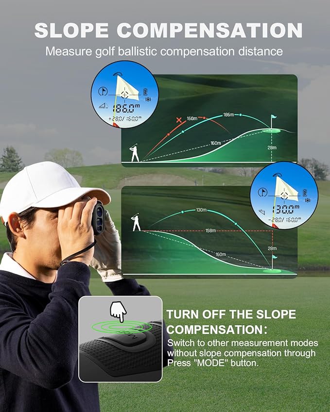 X1 Golf Rangefinder with Slope, Flagpole Lock and Vibration, 660/1100YDS Laser Rangefinder for Golfing & Hunting, Rechargeable Laser Range Finder Distance Measuring with High-Precision