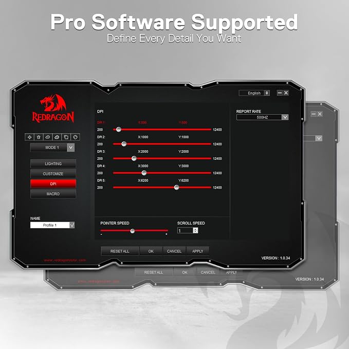 Redragon M908 Impact RGB LED MMO Gaming Mouse with 12 Side Buttons, Optical Wired Ergonomic Mouse with Max 12,400DPI, High Precision, 18 Programmable Macro Shortcuts, Comfort Grip, White | Stable Lag-Free Connection, Redefine Keybinding Macro, Vibing B...