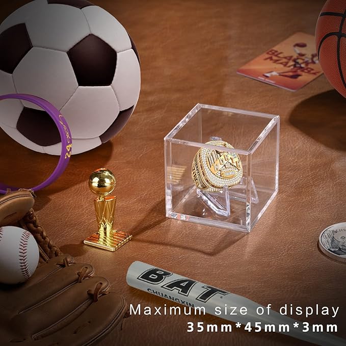 Championship Ring Display Case,Acrylic Display Box and Holder for Super Bowl Rings, Championship Rings, and Baseball Rings,for Collectors and Enthusiasts,6pcs