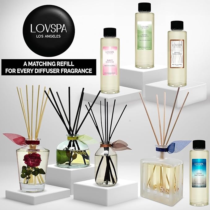 LOVSPA Euphoria Luxe Linen Diffuser Oil - Essential Oils for Diffuser Refill & Air Freshener Room Spray - Long-Lasting & Natural Home Fragrance, Scented Oil for Diffusers, USA Made, 8 oz