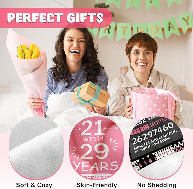 50th Birthday Gift for Her, Happy 50th Birthday Blanket for Women 50"x60" | 50th Birthday Decorations for Women, 50 Year Old Gifts for Women, 1976 50Th Birthday Gifts for Wife, Friend, Daughter, Sister