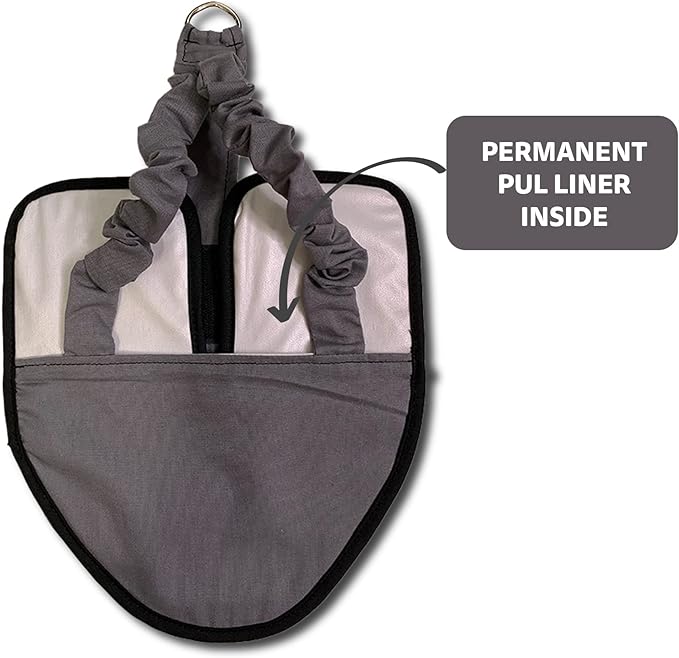 Hen Holster Bird Diaper, Wrap Around - for Hens, Roosters, Ducks, Geese, Leak-Proof Design, Comfortable Fleece Strap Bird Harness with Sewn-in Liner, Secure Hook and Loop Closure - S/M, Gray