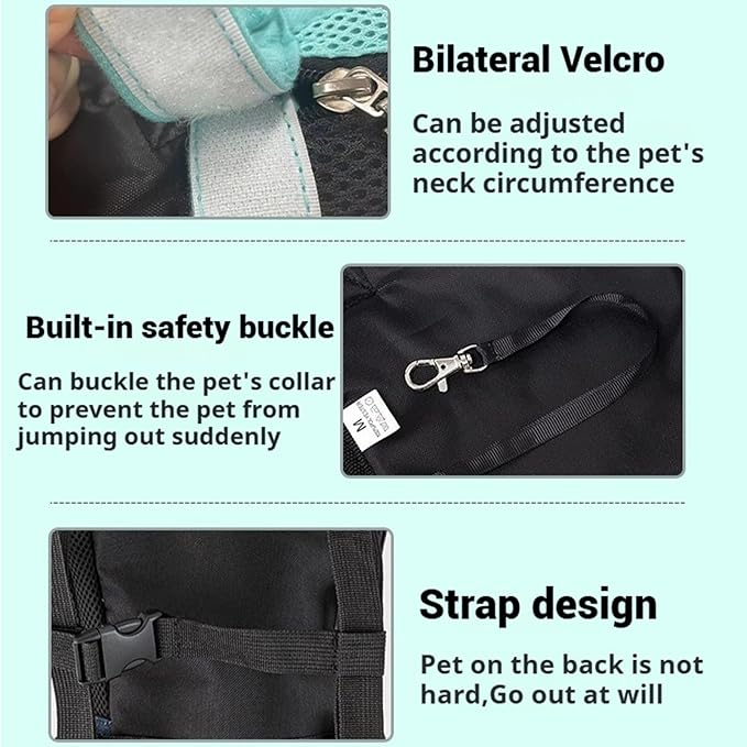 Portable Pet Carrier Backpack, Adjustable Pet Front Cat Dog Carrier Backpack Travel Bag for Small Medium Dogs Cats Puppies, Cat Backpack Carrier for Hiking Cycling (B, XL)
