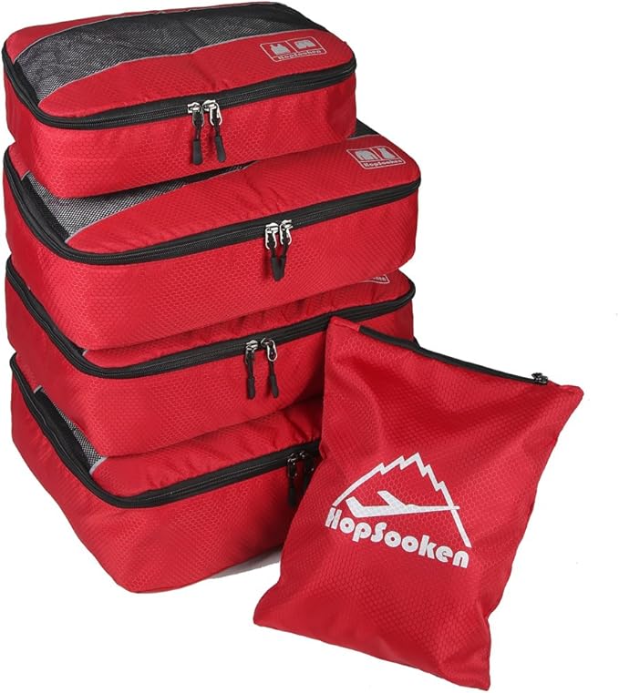 5 Set Packing Cubes for Travel Large Suitcase Luggage Organizer Bags Travel Accessories Vacation 4 Cubes 1 Laundry Pouch Bag