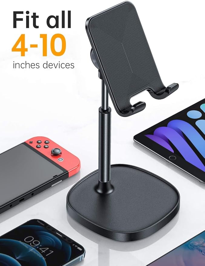 LISEN Cell Phone Stand Phone Holder for Desk, Gaming for Nintendo Switch | Cell Phone Accessories, Office Desk Accessories, Computer Accessories, Gadgets, Compatible with Switch iPad, 4-10 in Devices