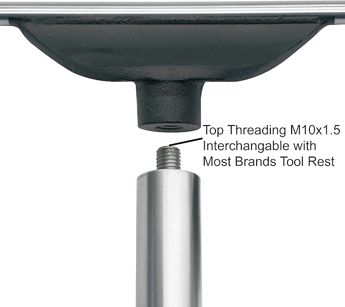 6" Tool Rest with 1" Diameter Total Length 4" Post, Woodlathe Heavy Duty Round Bar Straight Tool Rest.