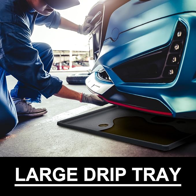 2 Pcs Auto Drip Tray Oil Drip Pan for Under Car Plastic Oil Tray Keep Garage Show Room Driveway Floor Safe and Clean from Fluid Drippings (35 x 24 Inch)