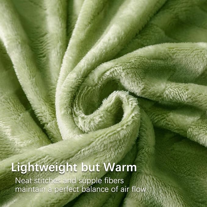 Whale Flotilla Flannel Fleece Fall Throw Blanket for Couch, Olive Green | Lightweight Breathable Soft Sofa Throws, Plush Fluffy Chevron Design Decorative Blankets for Home Life, 50x60 Inch