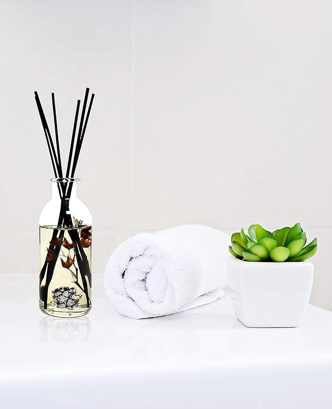 Urban Naturals Mountain Air Scented Fragrance Oil Reed Diffuser & Room Freshener | Golden Apples, Birch Wood, Fennel, Pear Eucalyptus, Mint & Aromatic Sage | Decorative Botanicals | Vegan | USA Made