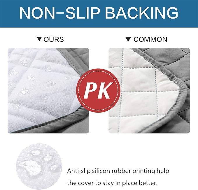 Waterproof Dog Bed Covers for Couch Protection, Water-Resistant Soft Dog Pet Blanket Anti-Slip Dog Blanket for Bed, for Furniture Bed Couch Sofa (Light Gray,82x82inch)