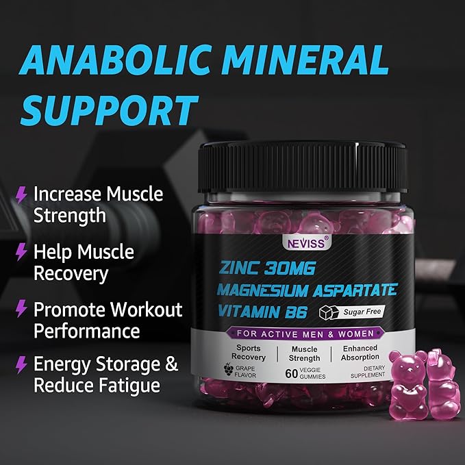 NEVISS Algae Calcium Gummies with Zinc and Magnesium Supplement