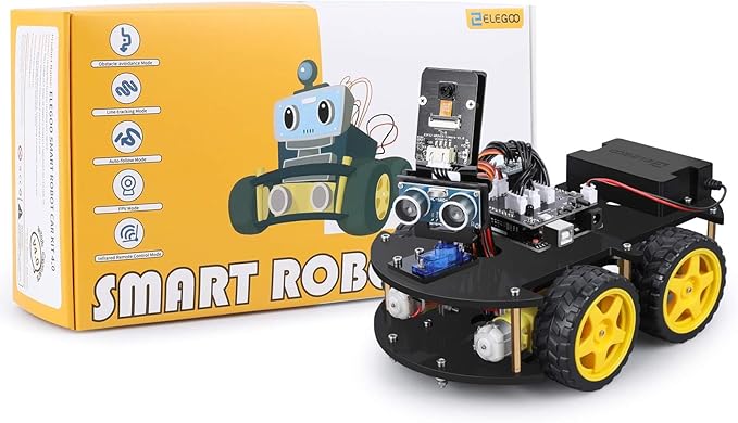ELEGOO UNO R3 Smart Robot Car Kit V4 for Arduino Robotics for Kids Ages 8-12 12-16 STEM Science Kits Coding Gifts for 8 9 10 11 12 13 14 15 16 Year Old Boys Girls Teens Cool Engineering Building Toys | FPV Video, Line Tracking, Ultrasonic Obstacle Avoi...