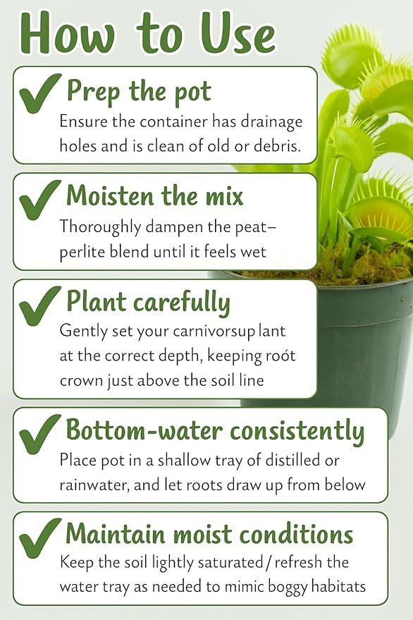 Gardenera Sphagnum Moss Potting Mix for Carnivorous Plants - 10 Quart - Moss and Perlite Blend for Potting Venus Fly Traps, Sarracenia, Pitcher Plants (2 Bags of 5QT)