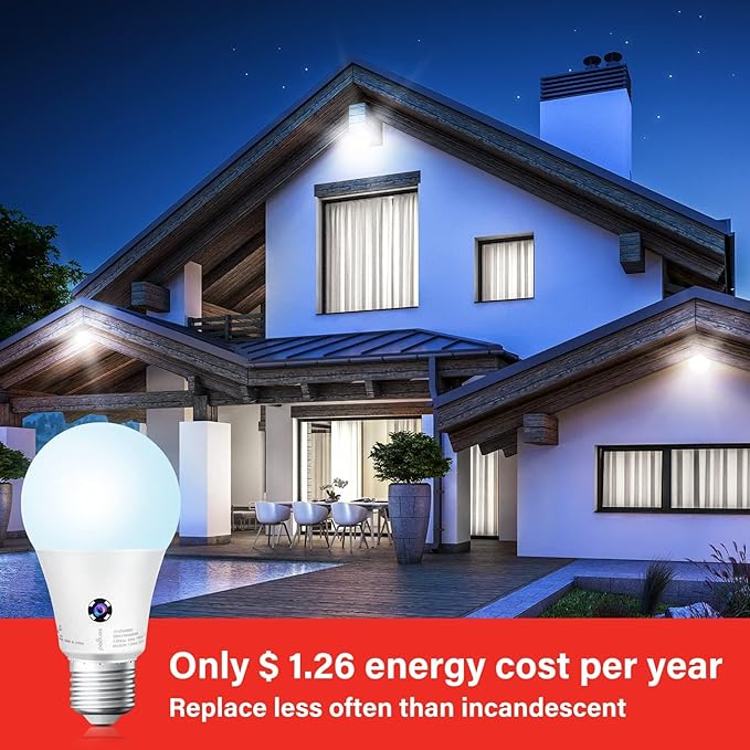 Sengled Dusk to Dawn LED Outdoor Light Bulb, 75 Watt Equivalent, 1200 Lumens, 5000K Daylight LED Light Bulb, Automatic On/Off Sensor Light Bulb for Porch Garage Lighting, 3 Pack