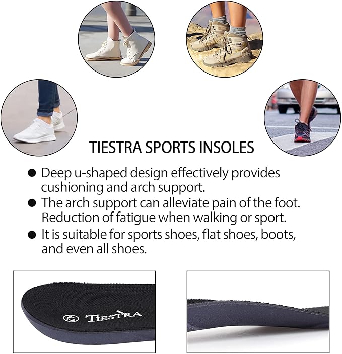 Insoles for Womens Memory Foam Shoe Inserts,Replacement Insoles for Work Boot Running Shoes-Shock Absorption and Cushion for Feet Relief,Comfort Inner Soles for Everyday Use Black 38EU/US7