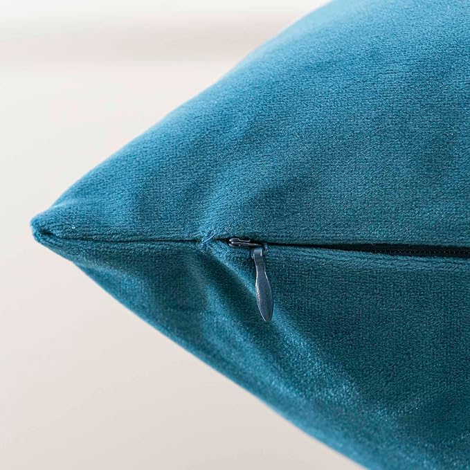 20x20 Decorative Velvet Throw Pillow Covers Set of 2,Prussian Blue | Soft Cushion Cases with Invisible Zipper for Modern Couch Sofa Bed Living Room Bedroom Home Decor