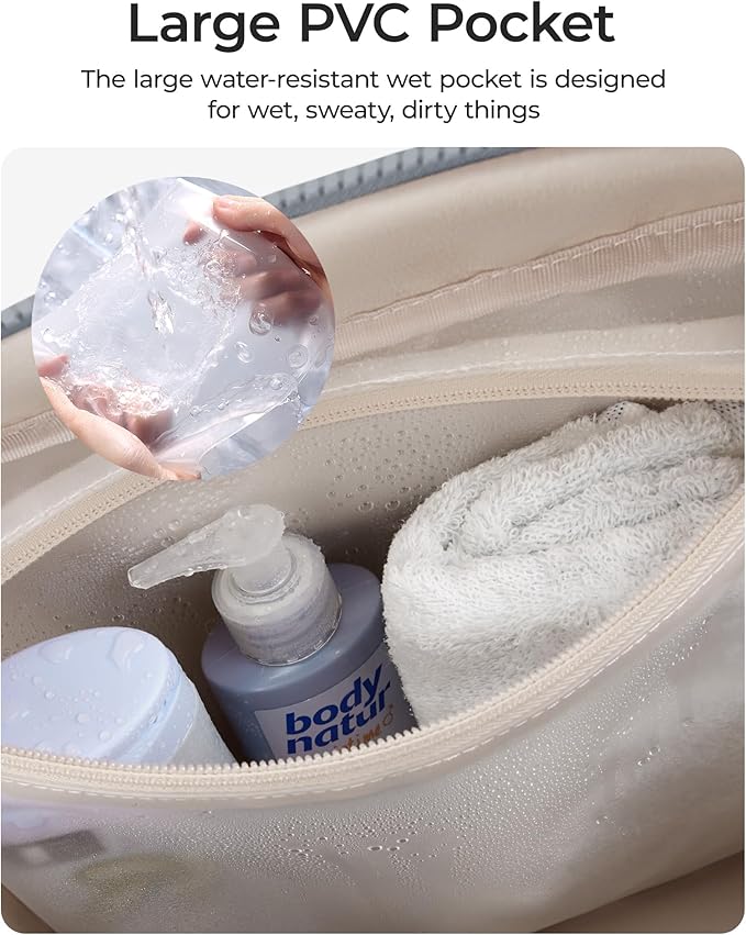 BAGSMART Duffle Bag for Travel, Gym Bag for Women, Weekender Carry on Bag | PVC Wet Pocket, Airline Approved Personal Carry-on Size, Fits Under-seat, One Bag for Gym, Travel, Hospital, Overnight