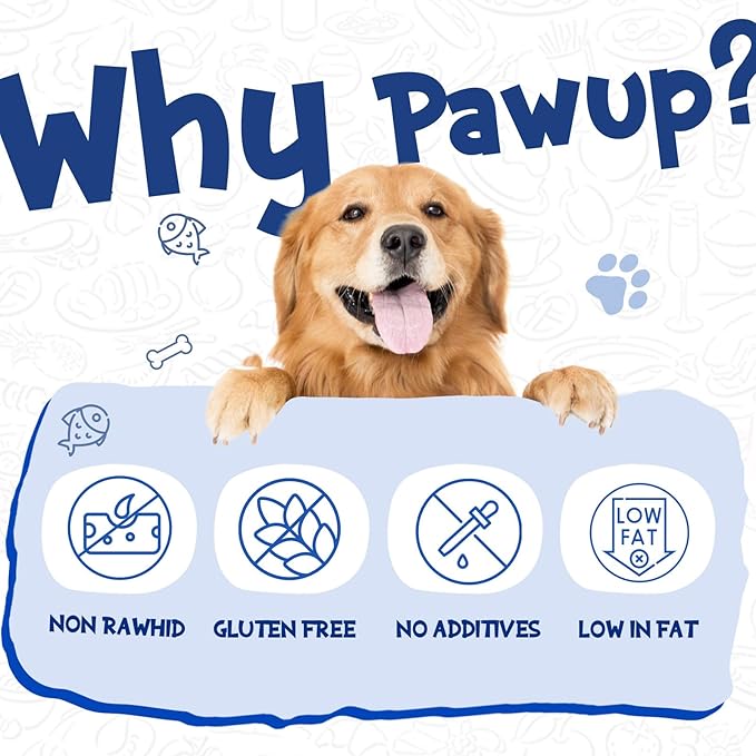 PAWUP Cod Fish Skin Braids Dog Treats Natural Dried Dog Snacks Sticks, High Omega-3 Single Ingredient Cod Skin Chews w/Taurine, 7 oz