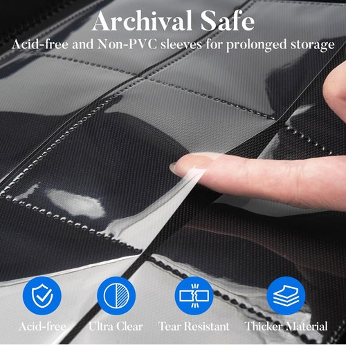 Fabmaker Premium 9 Pocket Card Binder - Sturdy Trading Card Album for 540 Cards | Navy Blue